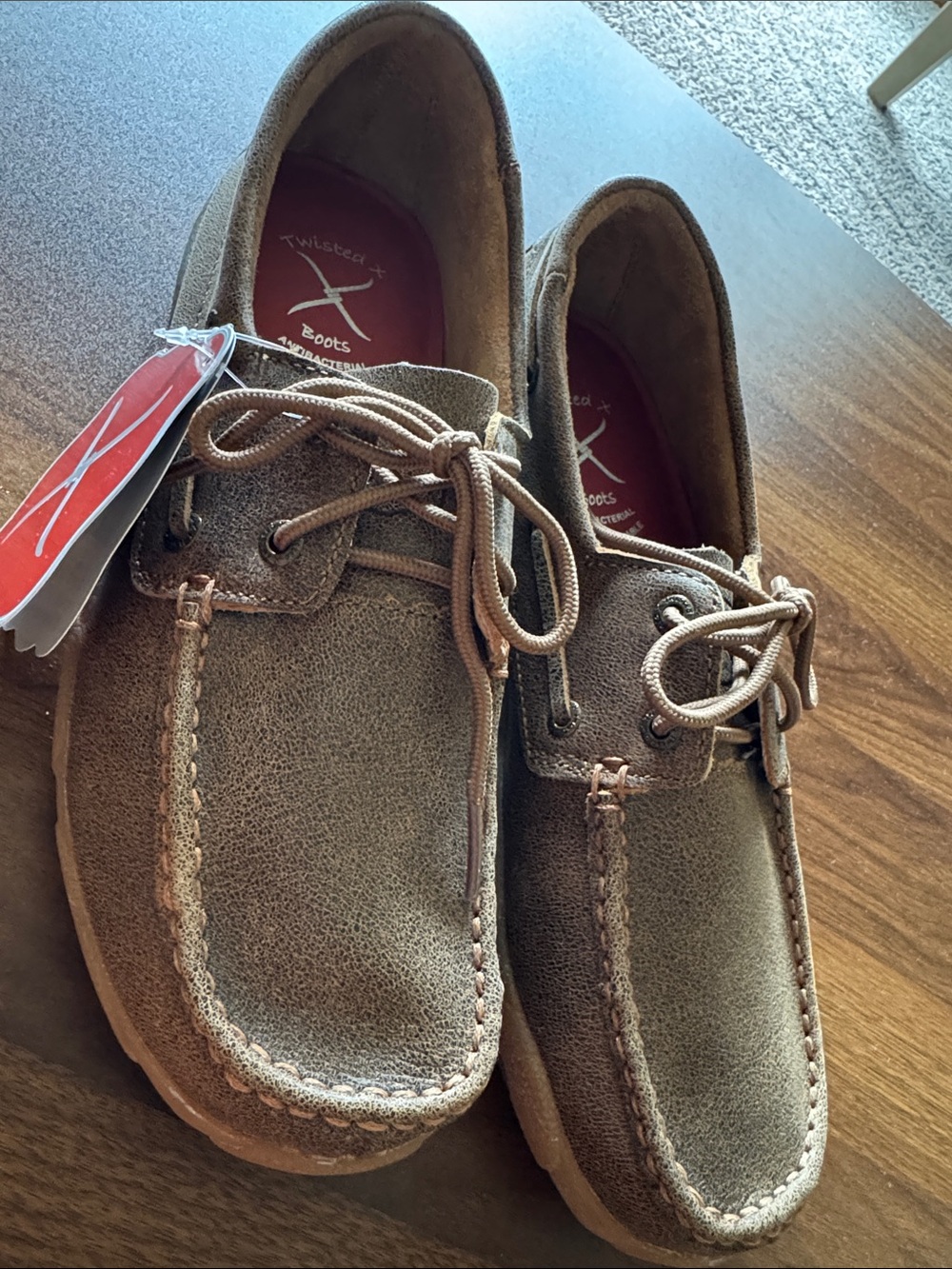 Twisted X Men’s Tan Suede Boat Shoes